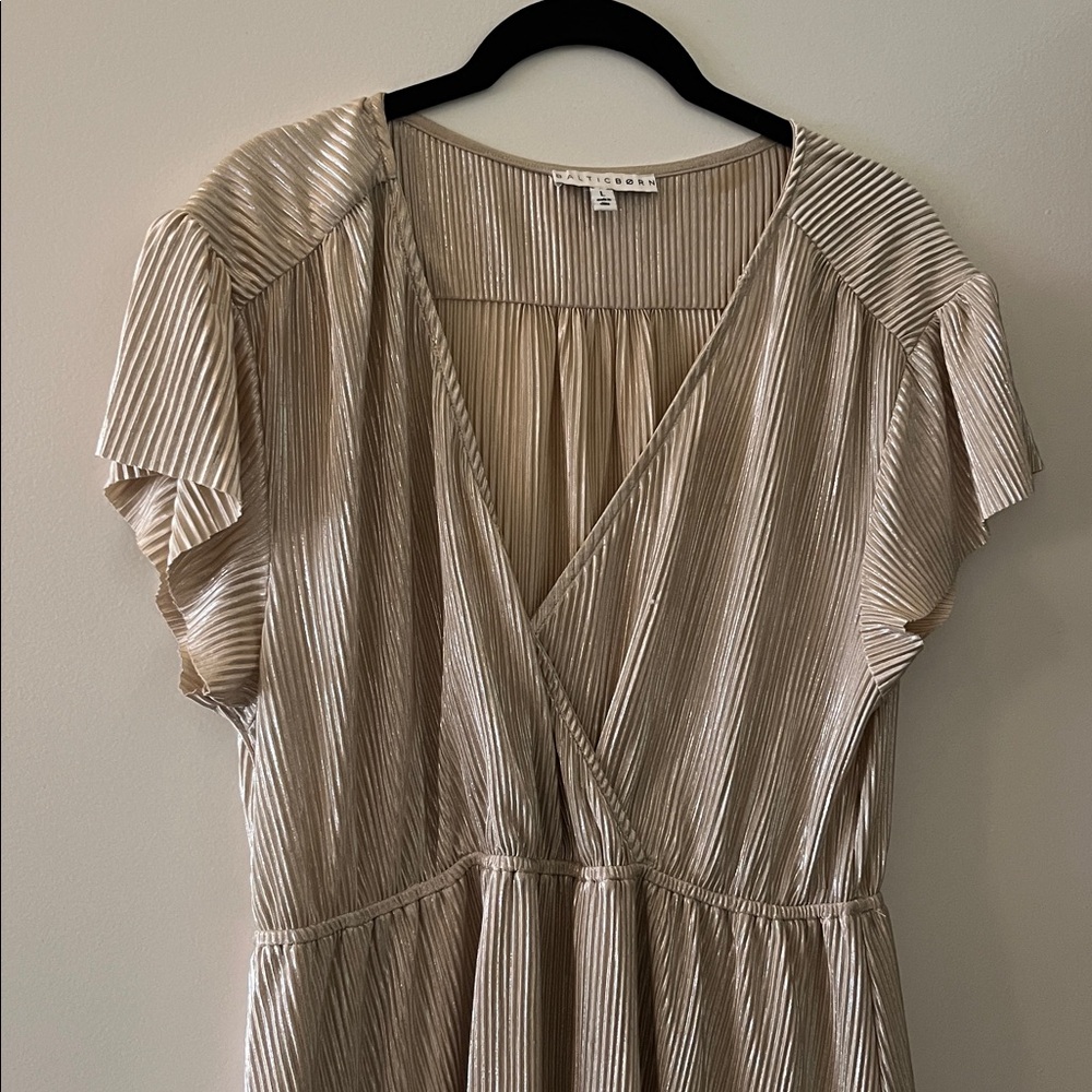 Baltic Born Athena Ribbed Maxi Dress — Shimmery Champagne - Picture 3 of 3